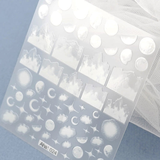 Nail Sticker - 126 Moon Cloud Star Crescent