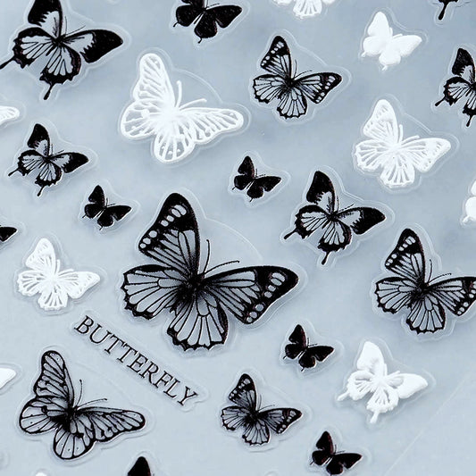 3D Embossed Nail Sticker - 302 Butterfly