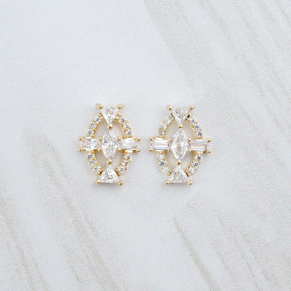 Luxury Nail Parts-52 Round Cross Stone