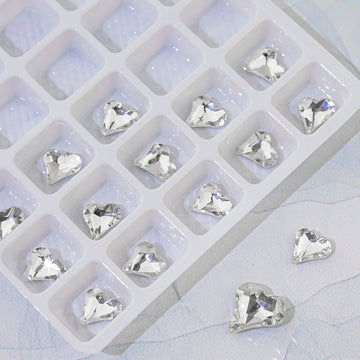 Heart Nail Stone-6 V-Cut Crystal