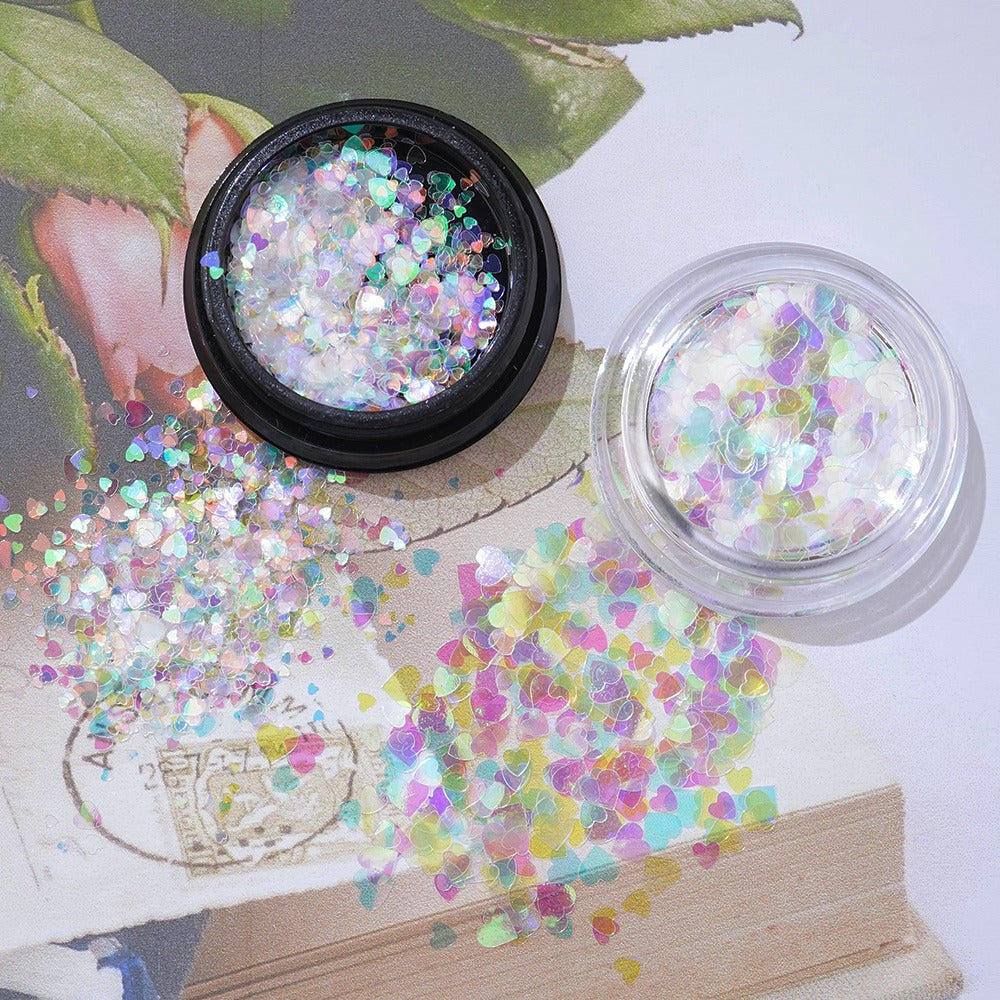 Heart Nail Glitter - 12 Aurora