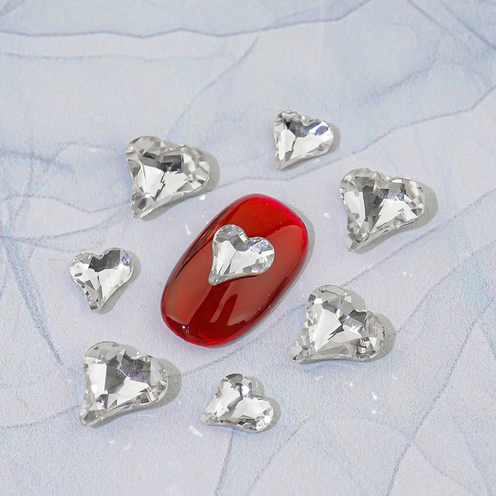 Heart Nail Stone-6 V-Cut Crystal