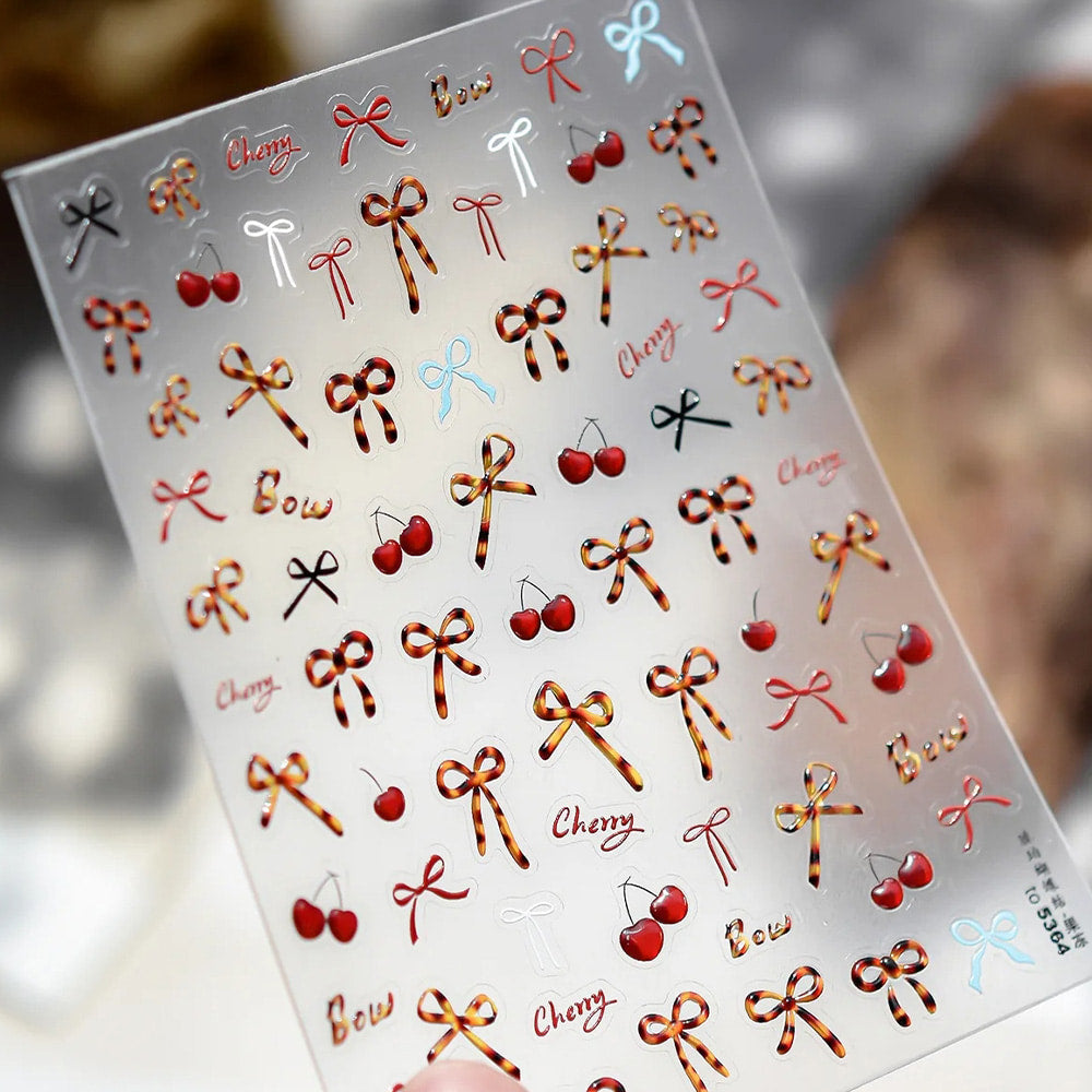 3D Embossed Nail Sticker - 621 Ribbon Hopi