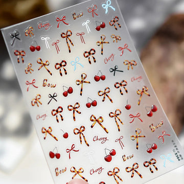 3D Embossed Nail Sticker - 621 Ribbon Hopi