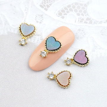 Fancy Nail Parts-185 Heart Mother-of-Pearl