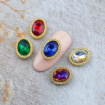 Fancy Nail Parts-197 Oval Stone