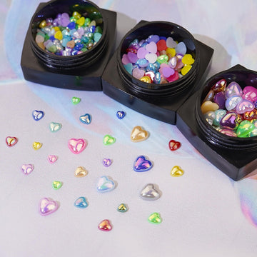 Heart Nail Parts-78 Pearl Stone Clover