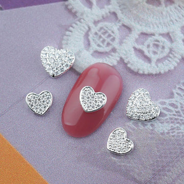 Heart Nail Parts Zircon Stone-64 Silver