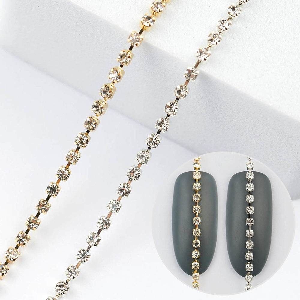 Nail Chain-1 SS4 Length 20cm Crystal