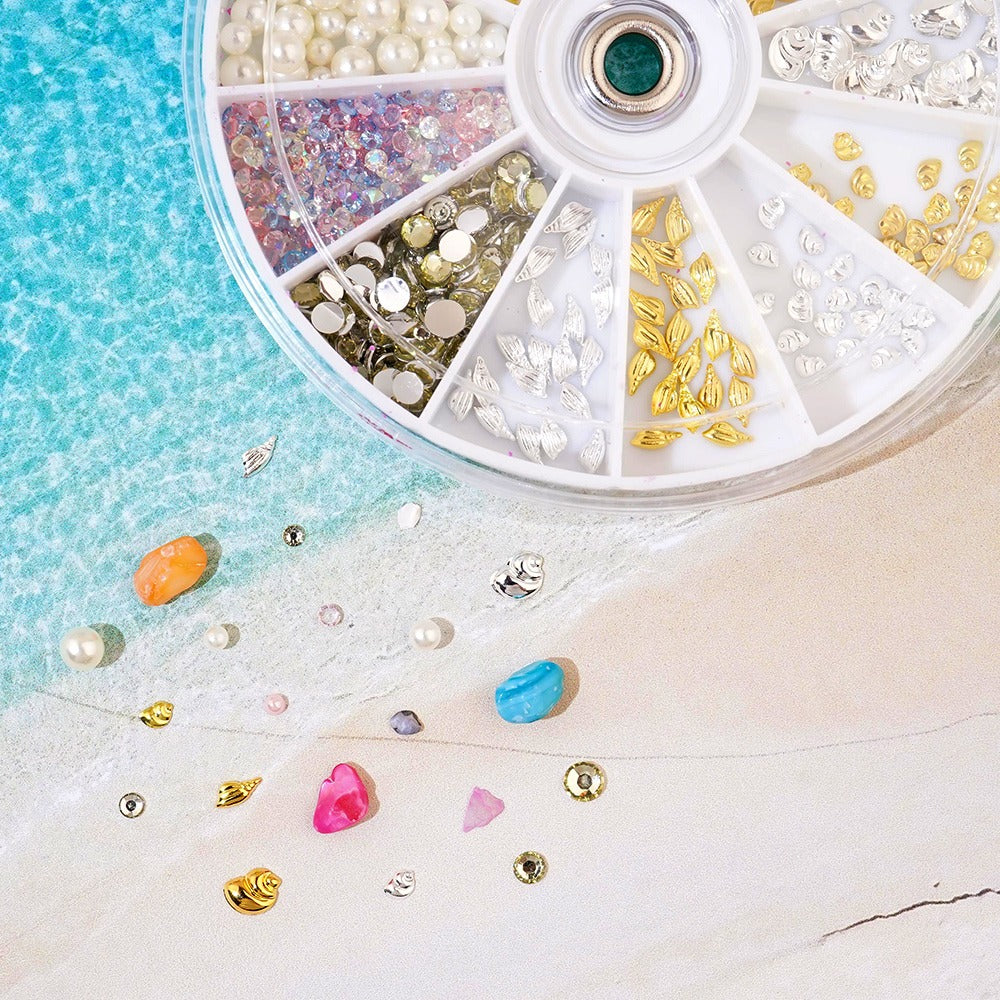 Nail Parts 12 Set - 2 Sora Mother-of-Pearl Pearl Stones