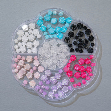 Nail Parts 7-piece set - 27 Mini Rose Flower