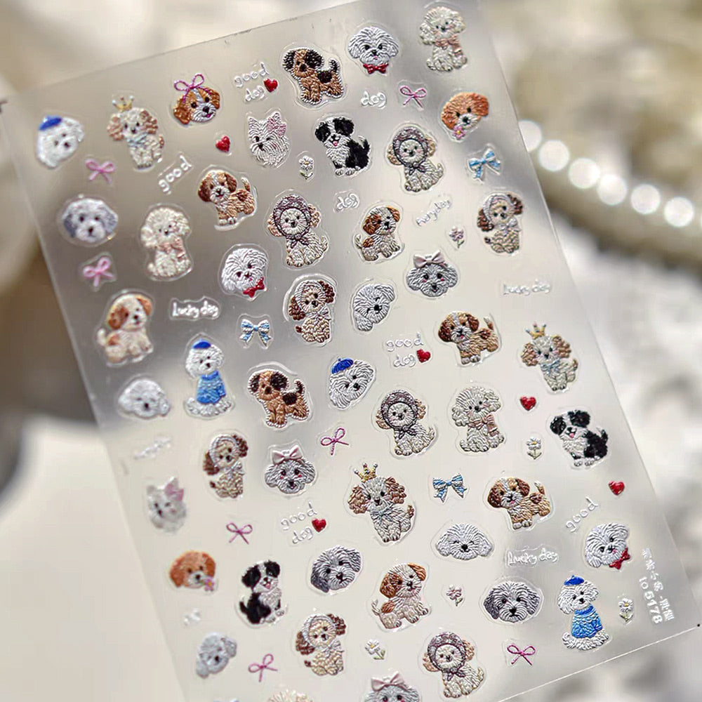 3D Embossed Nail Sticker - 571 Puppy
