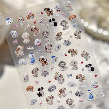 3D Embossed Nail Sticker - 571 Puppy