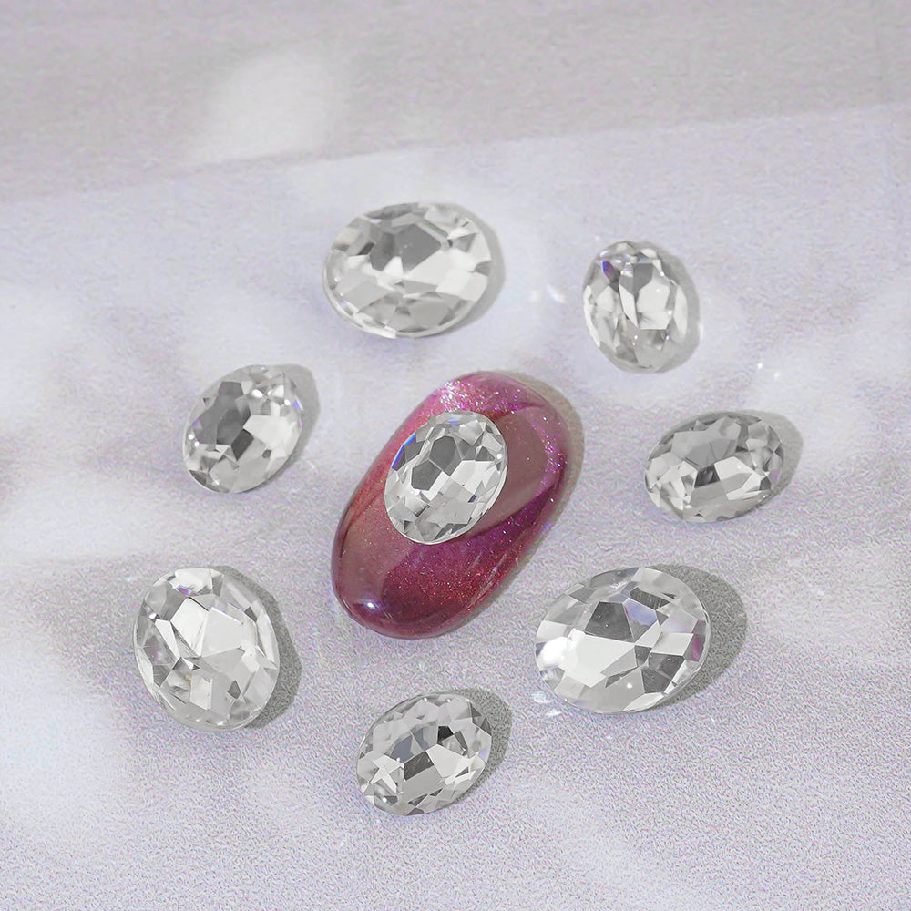 Oval Nail Stone-1 V-Cut Crystal