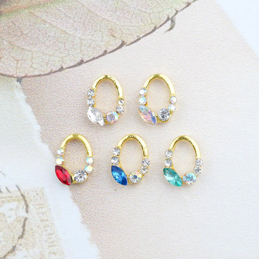 Fancy Nail Parts - 24 Frame AB Stone Round Oval