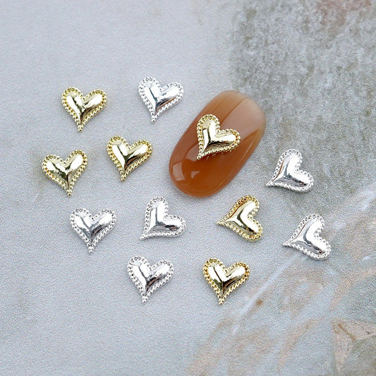 Heart Nail Parts-66 Metal 10-Piece Large Pack