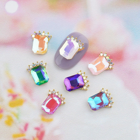 Fancy Nail Parts-42 AB Emerald Aurora Stone