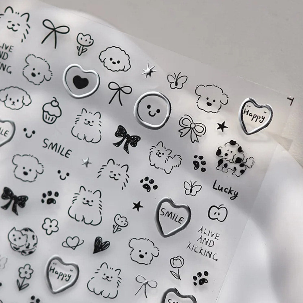 Premium Nail Stickers - 124 Dog Cat