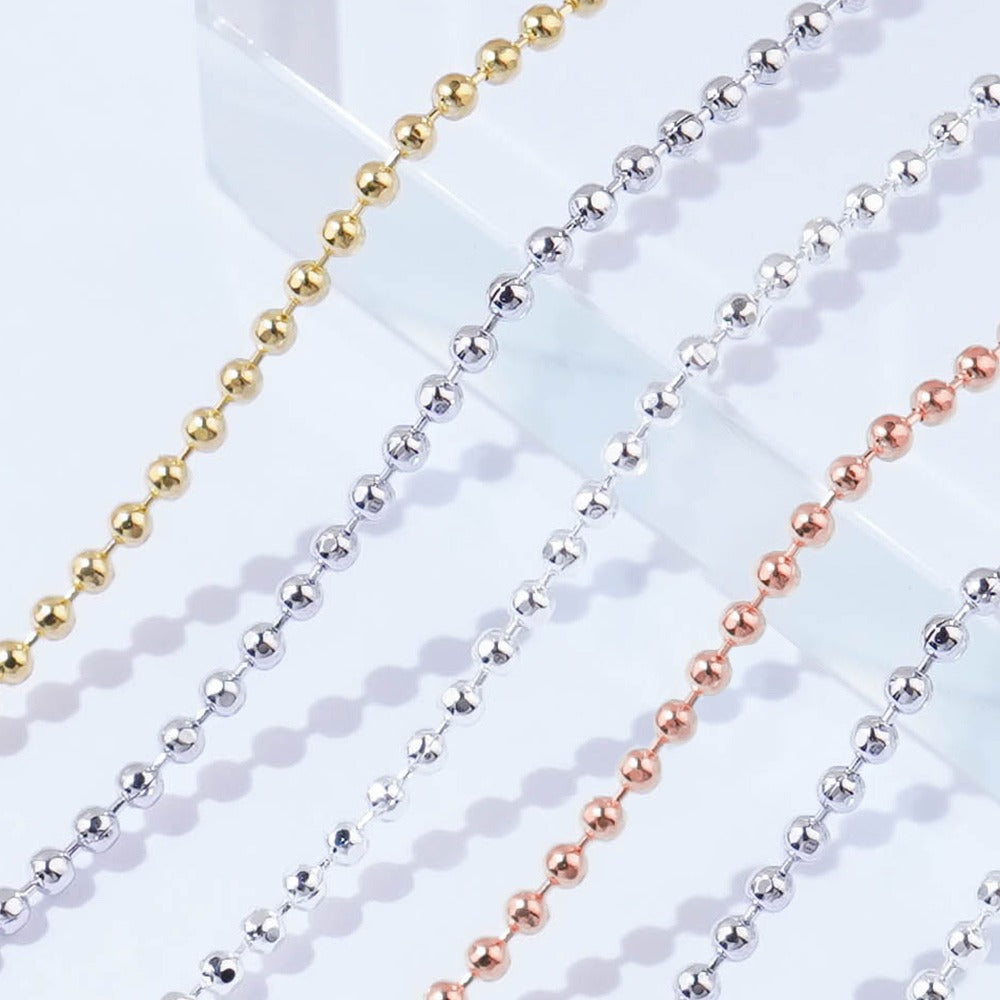 Edge-cut charm stone chain 30cm
