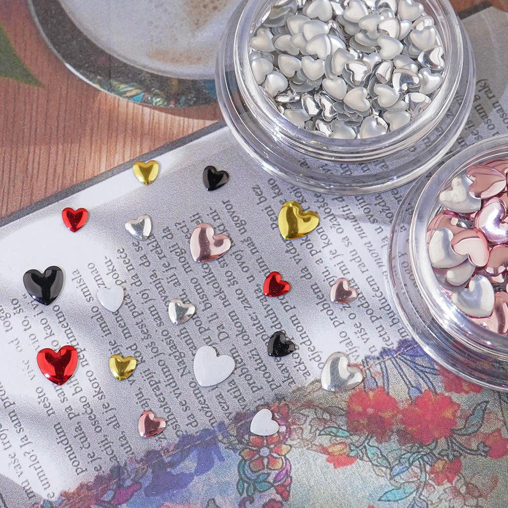 Heart Nail Parts - 68 Metal Charm Large Pack
