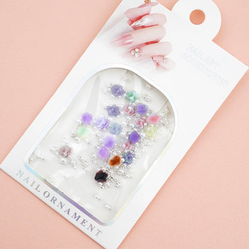 Rose Nail Parts - 21 Pearl Ball Cham Flower