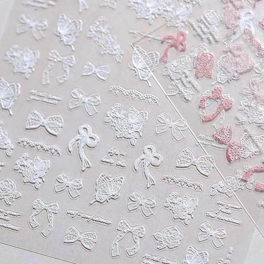 Premium Nail Sticker - 101 Ribbon See-Through