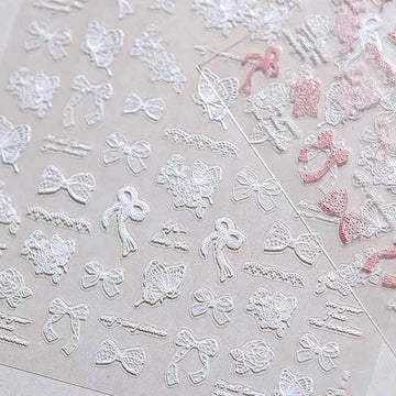 Premium Nail Sticker - 101 Ribbon See-Through