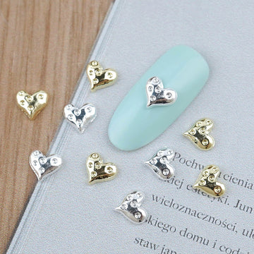 Heart Nail Parts - 61 (10 pieces) Metal Embo