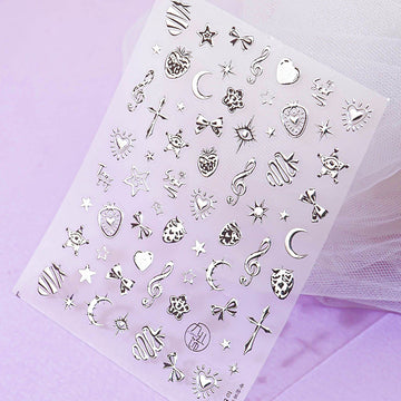 3D Embossed Nail Sticker-593 Strawberry Star Musica